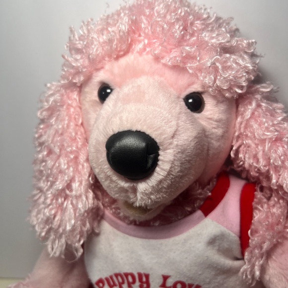 Vintage Retired Build A Bear Pink Poodle 20" Curly Hair Puppy Love With Shirt - Picture 3 of 6